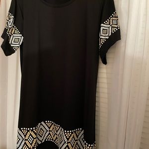 Short length black dress